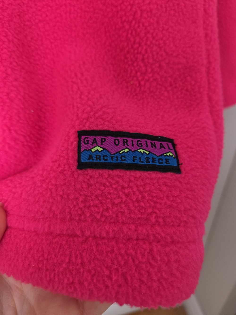 GAP Women's Bright Pink Fleece Turtleneck Pullover - Picture 2 of 5